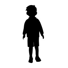 children standing silhouette vector