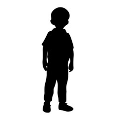 children standing silhouette vector