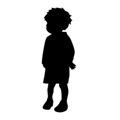 children standing silhouette vector