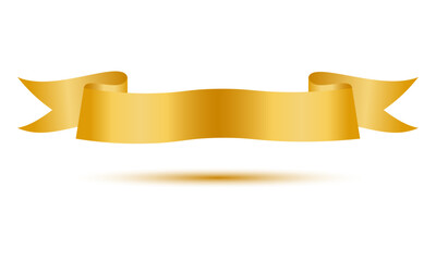 Gold ribbon template on a white background.