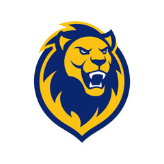 roaring lion mascot football logo icon lion vector art.