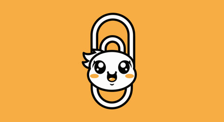 Cute and playful paperclip character with a happy expression.