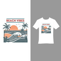 High-quality vector surf t-shirt designs perfect for print-on-demand, featuring modern and trendy styles for beach, surfing, and ocean lovers.