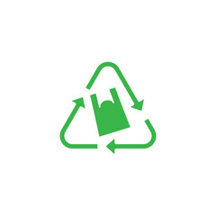 vector design green symbol recycling plastic bag.