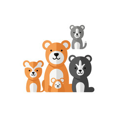 Fototapeta premium A collection of adorable cartoon bear illustrations perfect for children's books and playful designs