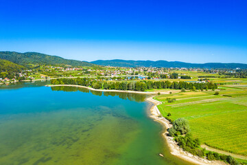 Beautiful lake Sabljaci near Ogulin in Lika, Croatia, popular tourist destination