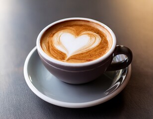 cup of coffee with heart latte art