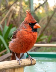 Vibrant red bird
