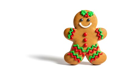 Fototapeta premium Cute Gingerbread Man Isolated Christmas Cookie Holiday Treat Festive
