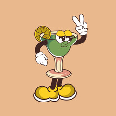 Retro character design of cool cocktails