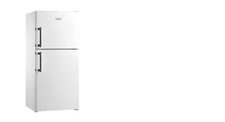 White Top Freezer Refrigerator with Silver Handles