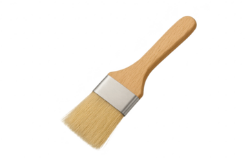 Essential wooden handle cooking brush isolated on transparent background