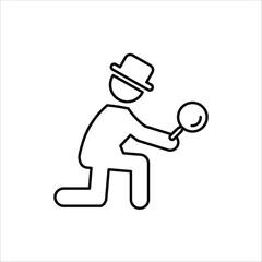 detective icons. simple line vector