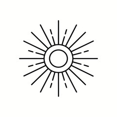 Vector art of sunburst icon with rays
