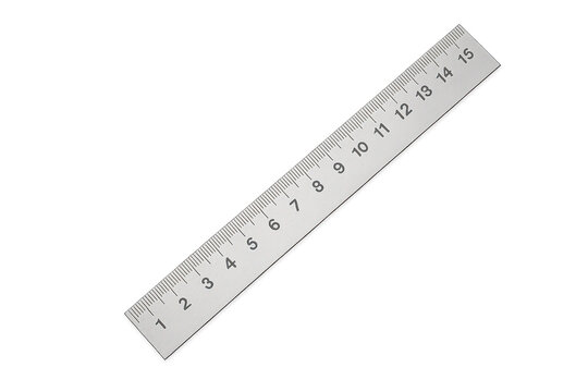 Stainless steel ruler for school and office, isolated on transparent background - Powered by Adobe