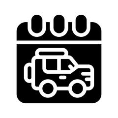 icon calendar with style glyph