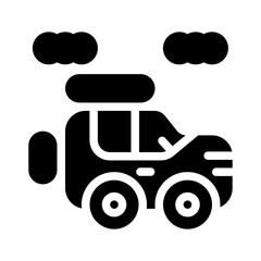 icon jeep with style glyph