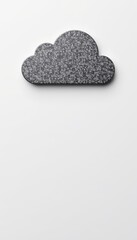Simple concept of cloud storage and data transfer. The object is placed on top with a shiny silver tone. There is a clear copy space at the bottom. Suitable for abstract data concepts.
