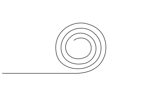 Self drawing animation of single line draw archery target arrows hitting mark and one arrow on ground. Full length animated