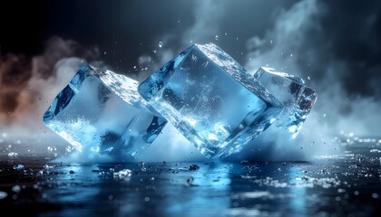 Frozen Ice Cubes A Stunning Visual of Coolness and Purity