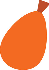 flat illustration of an orange mango with a brown stem on top.