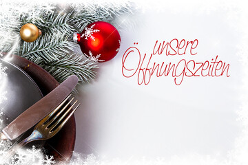 unsere &Ouml;ffnungszeiten an Weihnachten