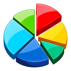 Obraz premium Colorful 3d pie chart data visualization transparent background