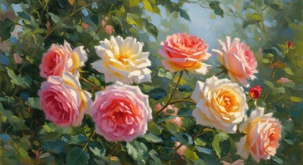 Impressionistic Roses: A Symphony of Color and Light in Floral Abundance