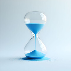 Blue Hourglass: Time Management, Deadline, Concept, and Passing Time