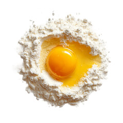 Baking Ingredients: Egg Yolk in Flour Top Shot
