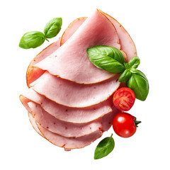 Top View of Several Slices of Pink Ham Neatly Folded
