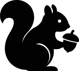 Squirrel  Acorn Silhouette  Wildlife Animal Vector