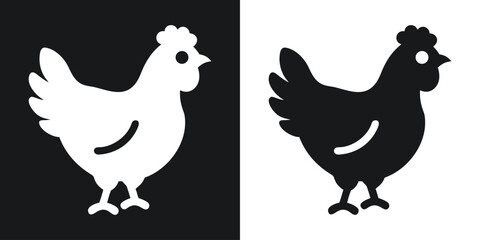 Simple vector illustration of a chicken icon representing poultry or farming concept