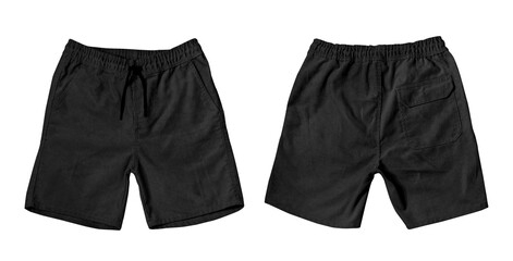 shorts isolated on white background with front and back view