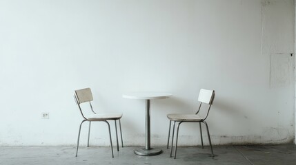 Empty table and chairs