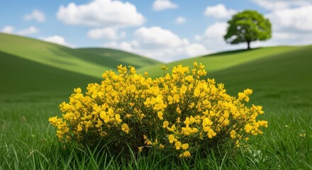 green field and blue sky