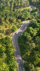Road and Tropical island and sea