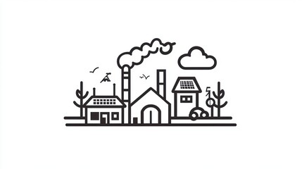 Obraz premium Simple line art cityscape