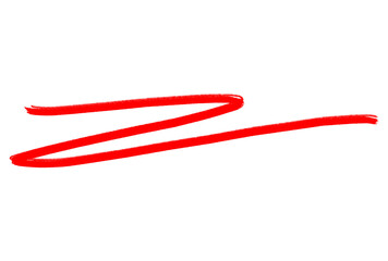 Bold red underline Zigzag Brush Stroke Illustration. Freehand Abstract Paint Line for Creative Design – Transparent Background, PNG.