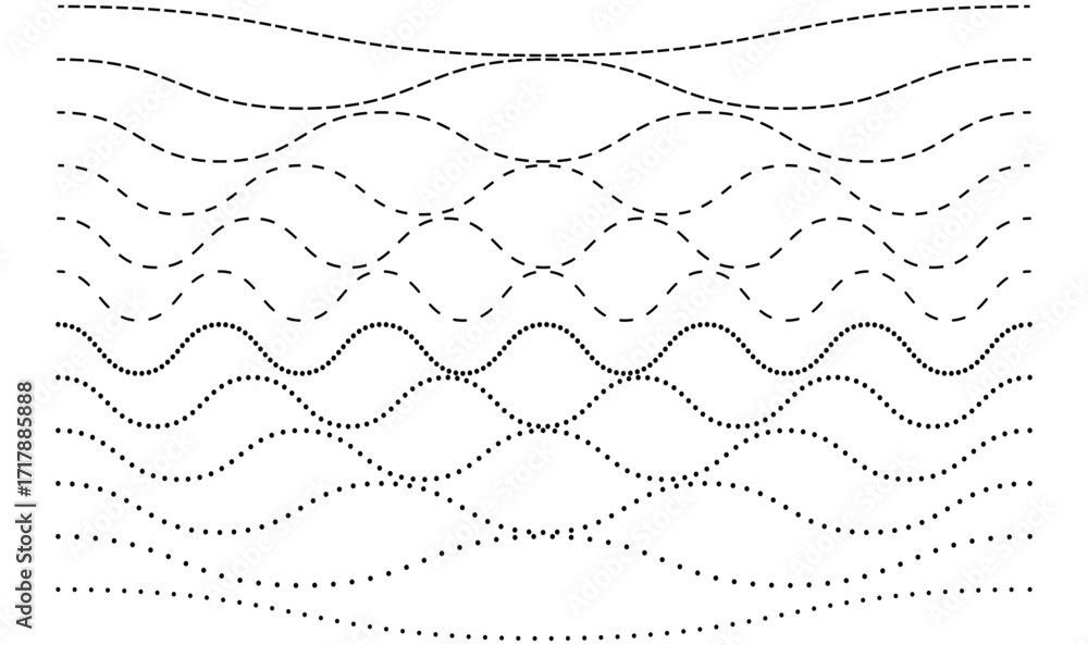 Poster thin flowing wavy lines modern abstract vector pattern