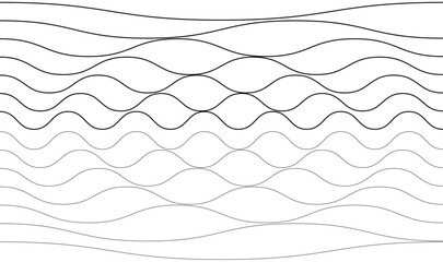  Thin Flowing Wavy Lines  Modern Abstract Vector Pattern