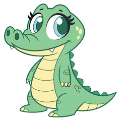 Naklejka premium cartoon baby crocodile vector 