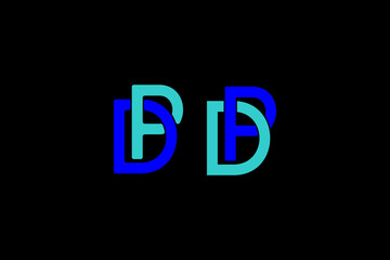 two variations of a logo featuring the intertwined letters "PD
