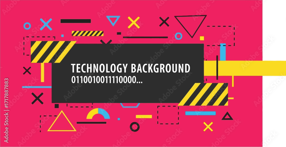 Poster abstract geometric technology background design vector