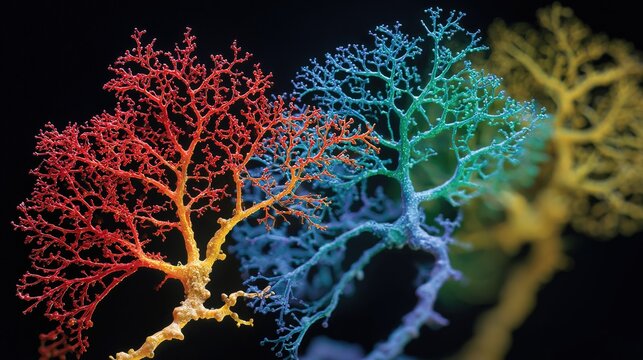 Crystalline lithium structures branching like neurons through aged brain tissue.