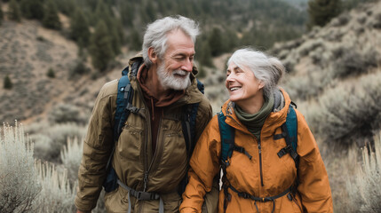 Happy Senior Couple Enjoying a Hike