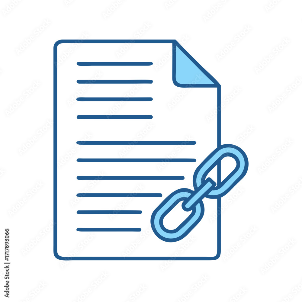 Poster linked document file icon vector illustration for business and web design and development use case