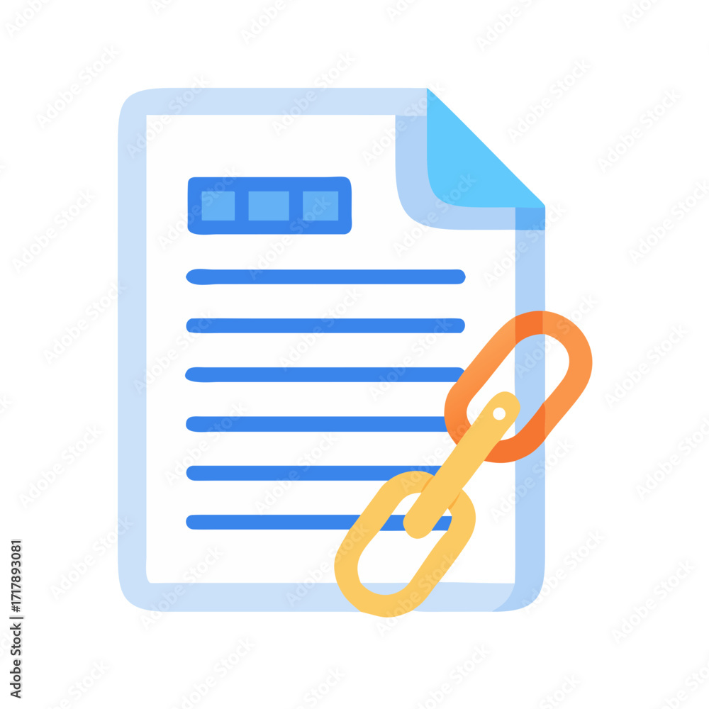 Aufkleber document link file attachment icon vector illustration for website design and graphic design asset u