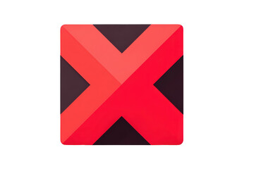 Red X Mark on Transparent Background