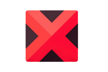 Red X Mark on Transparent Background